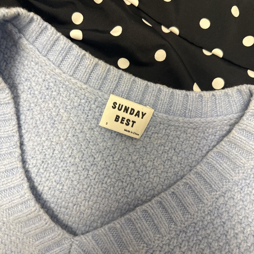 SOLD Aritzia Sunday Best Baby Blue Sweater Vest